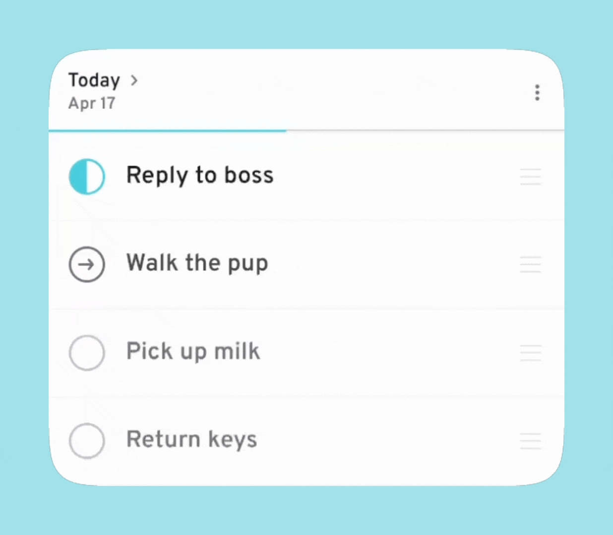 Fast edit and reorder flow