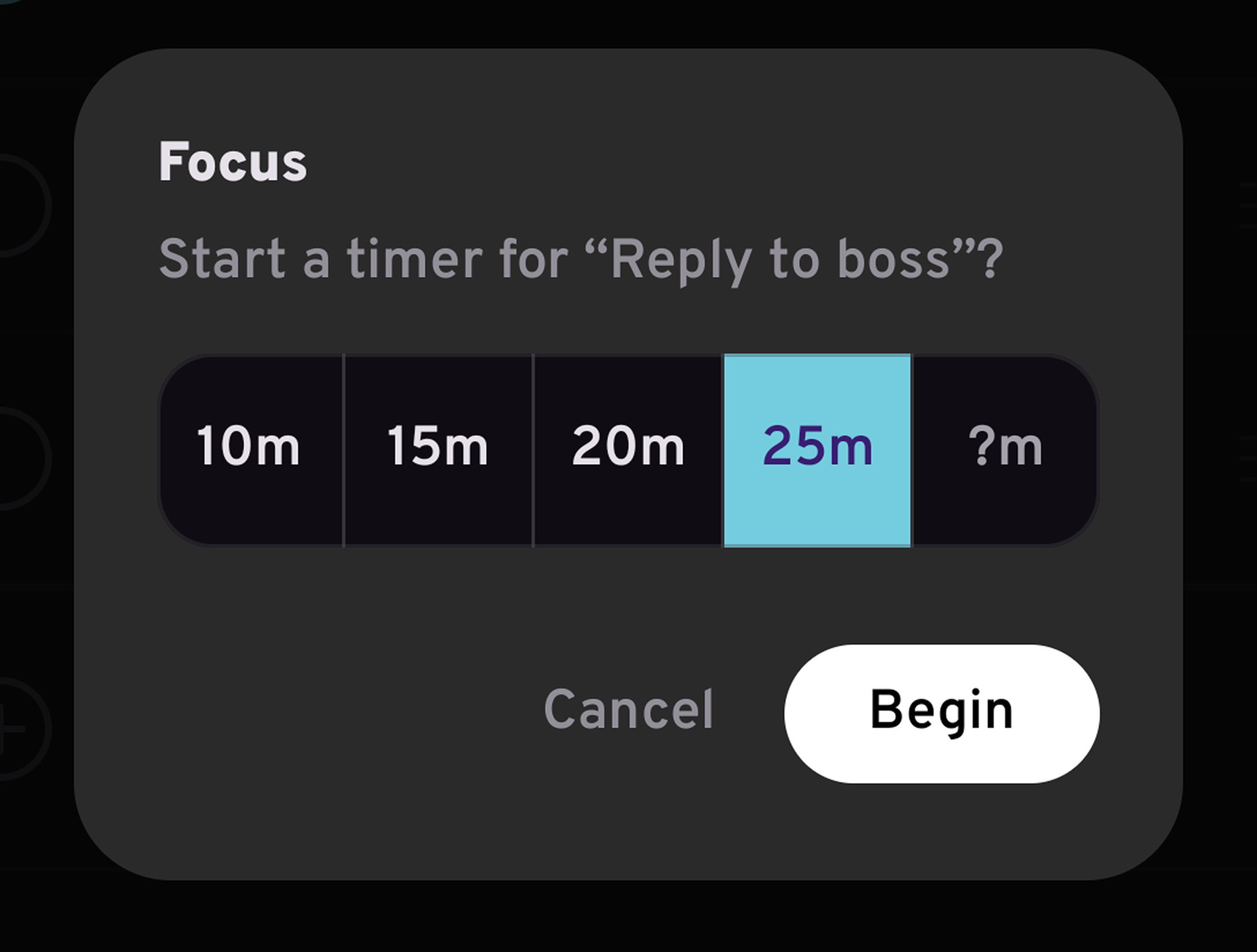Focus timer screenshot